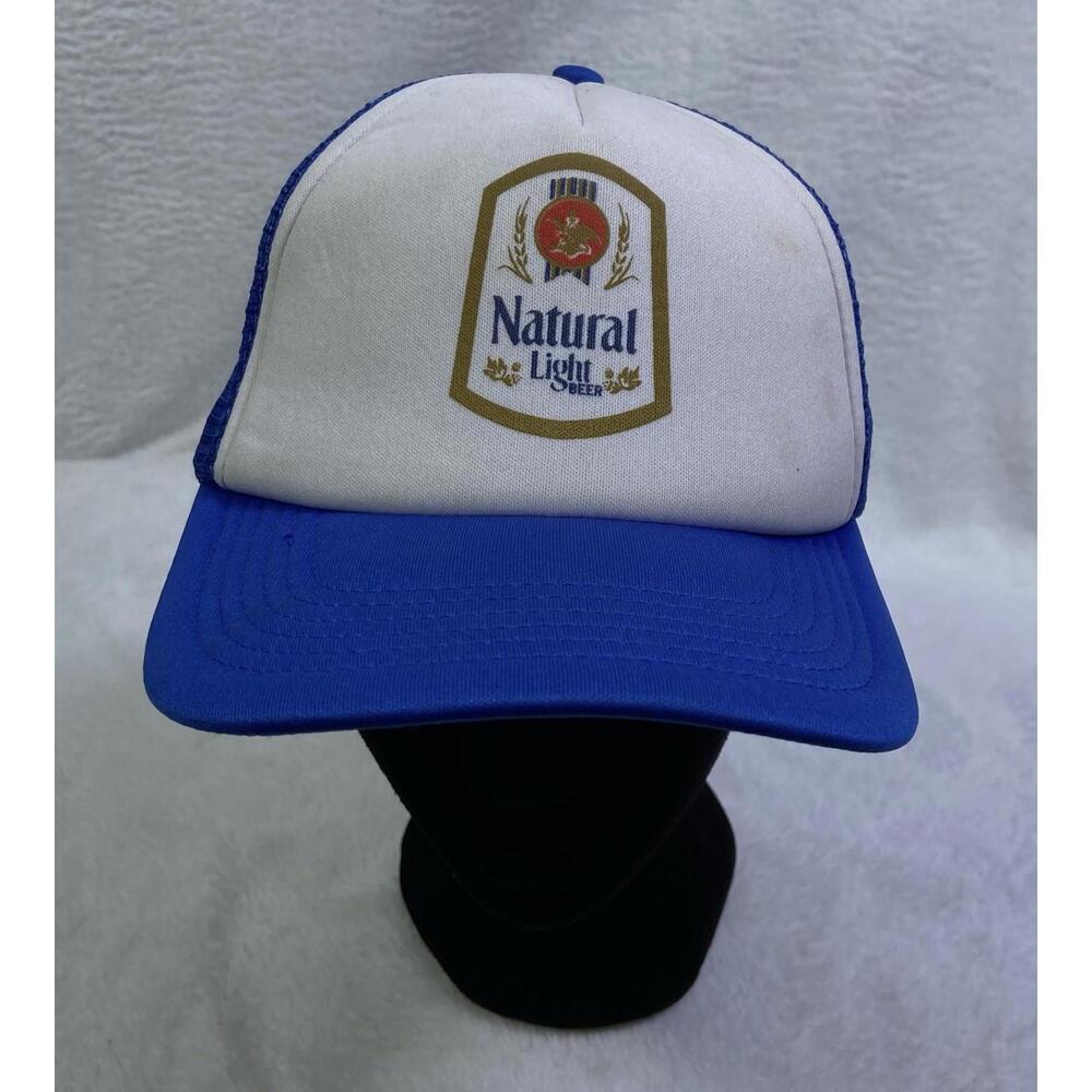 Natural Natty Light Vintage Trucker Hat Blue Beer Alcohol Craft Retro Country